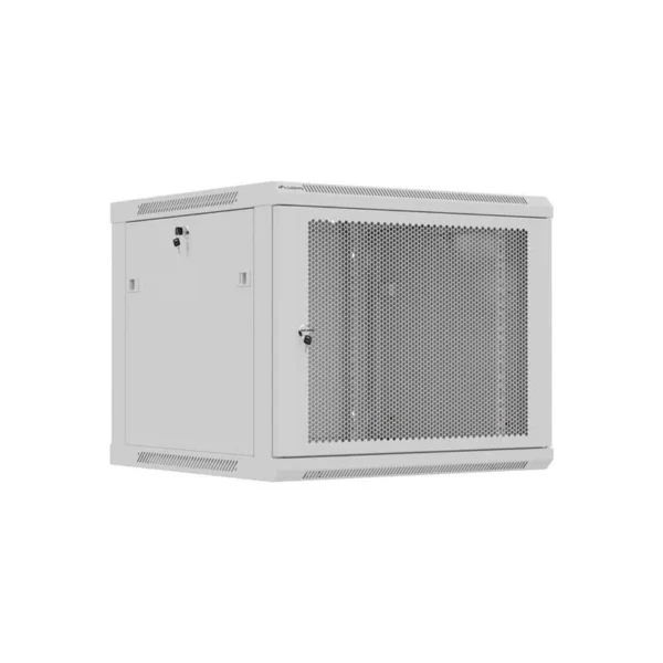 Wall-mounted rack cabinet 19" 9U 600x600 grey perforated door Lanberg (flat pack)