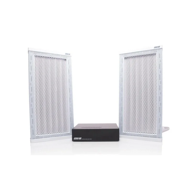 Waves System Stereo Kit: 2x Hypersound HSS3000EB directional speaker in white, with dedicated mounts and HSS3000 AMP amplifier