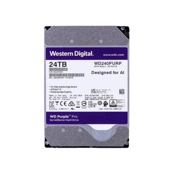 Western Digital Purple Pro WD240PURP internal hard drive 24 TB 7200 RPM 512 MB 3.5" Serial ATA III