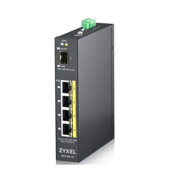 Zyxel RGS100-5P Unmanaged L2 Gigabit Ethernet (10/100/1000) Power over Ethernet (PoE) Black