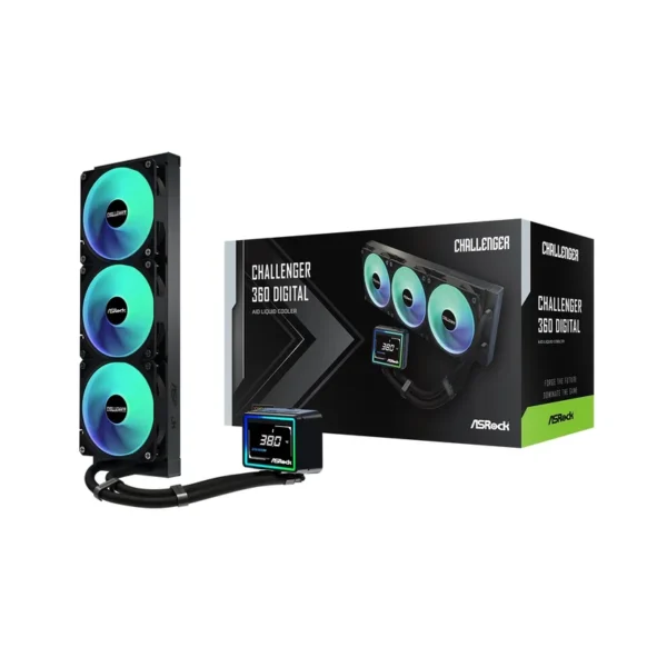 Asrock Challenger 360 Digital Processor Liquid cooling kit 12 cm Black