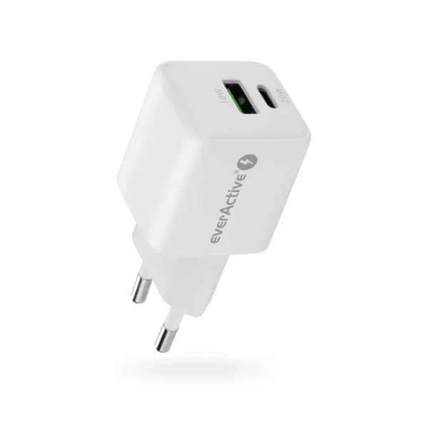Charger 1 x USB, 1 x USB-C Quick Charge 3.0 20W white