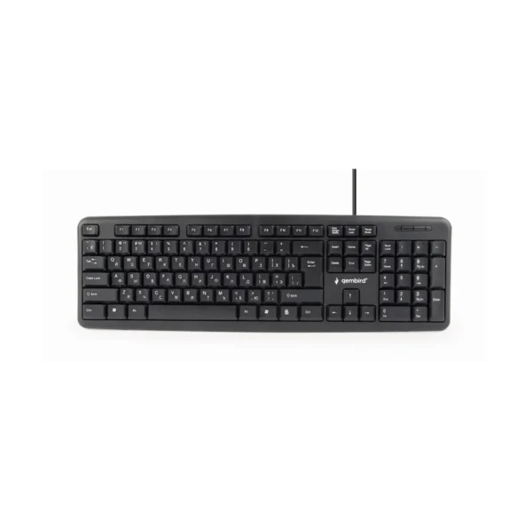 Gembird KB-U-103-RU keyboard Office USB QWERTY English, Russian Black