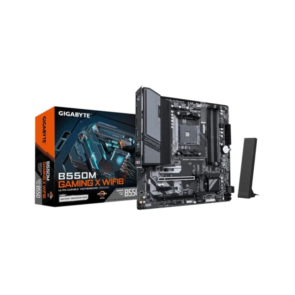 GIGABYTE B550M GAMING X WIFI6 Motherboard - AMD Ryzen 5000 CPUs, 5+3 Phases VRM, up to 3200MHz DDR4, 1xPCIe 4.0 + 1xPCIe 3.0 M.2, Wi-Fi 6, 1GbE LAN, USB 3.2 Gen 1