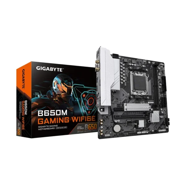 GIGABYTE B650M GAMING WIFI6E Motherboard - AMD Ryzen 9000 Series CPUs, 5+2+2 Phases VRM, up to 6400MHz DDR5 (OC), 1xPCIe 4.0 M.2, 2.5 GbE LAN, WIFI 6E, USB 3.2 Gen 1