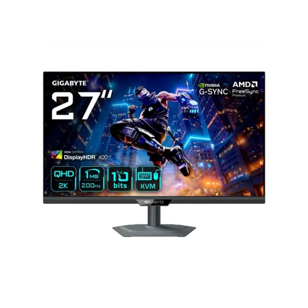 GIGABYTE M27Q2 QD 27” QHD Gaming Monitor - 2560 x 1440, 200Hz, 1ms, 350 cd/m², FreeSync Premium, Display HDR400, HDMI 2.0, Displayport 1.4
