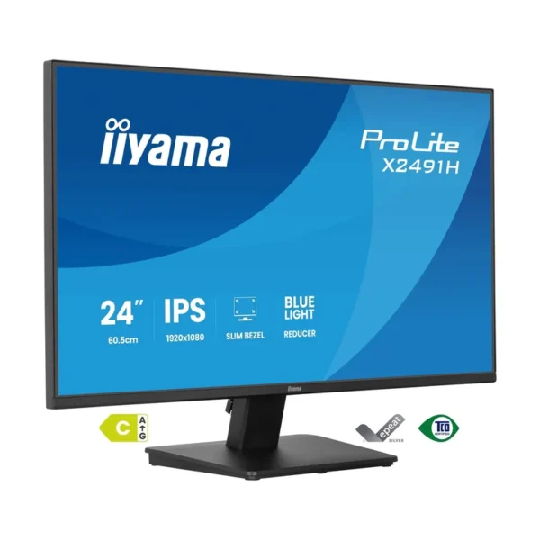 iiyama ProLite X2491H-B1 computer monitor 60.5 cm (23.8") 1920 x 1080 pixels Full HD LCD Black