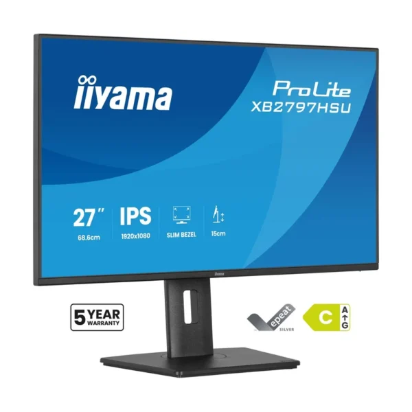 iiyama ProLite XB2797HSU-B1 computer monitor 68.6 cm (27") 1920 x 1080 pixels Full HD LED Black