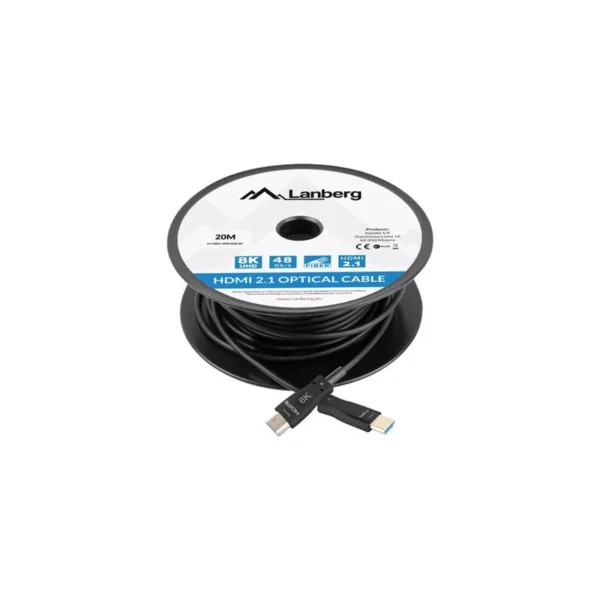 Lanberg CA-HDMI-30FB-0200-BK optical cable HDMI M/M 20m v2.1 8K AOC
