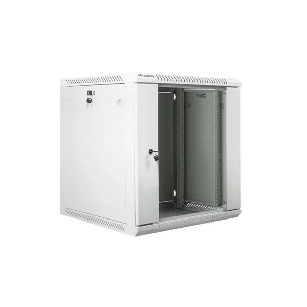 Lanberg wall-mounted installation rack cabinet 19'' 12U 600x600mm gray (glass door)
