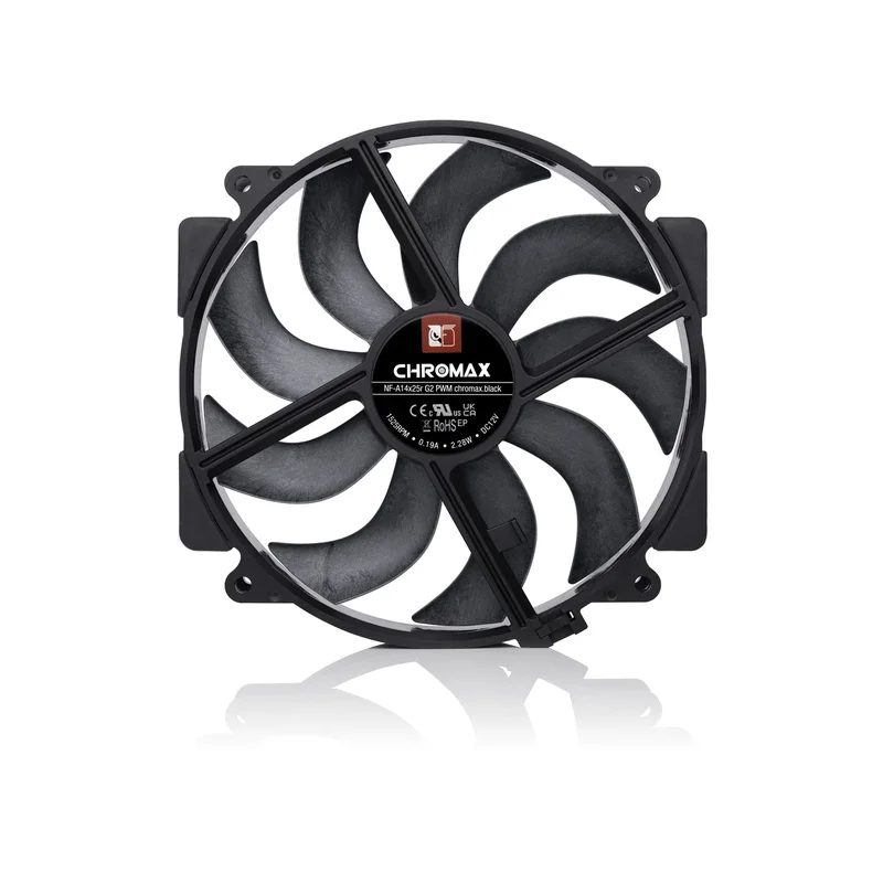 NF-A14x25r G2 PWM chromax.black - Next-gen round 140mm fan (black)