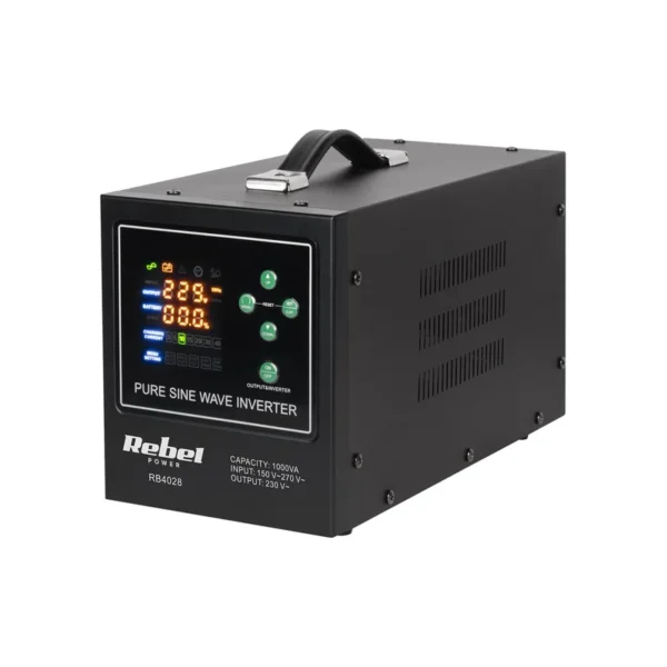 Rebel POWER-1000-LiFePo4 emergency power supply – a pure sine wave inverter with a 12V 230V charging function, 1000VA/700W