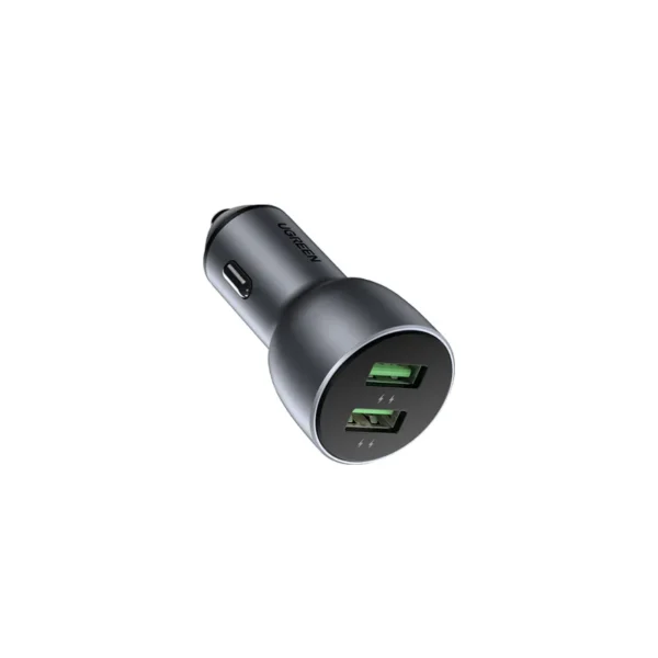 UGREEN 10144 36W Fast Car Charger 2*USB-A QC3.0 (Gray)