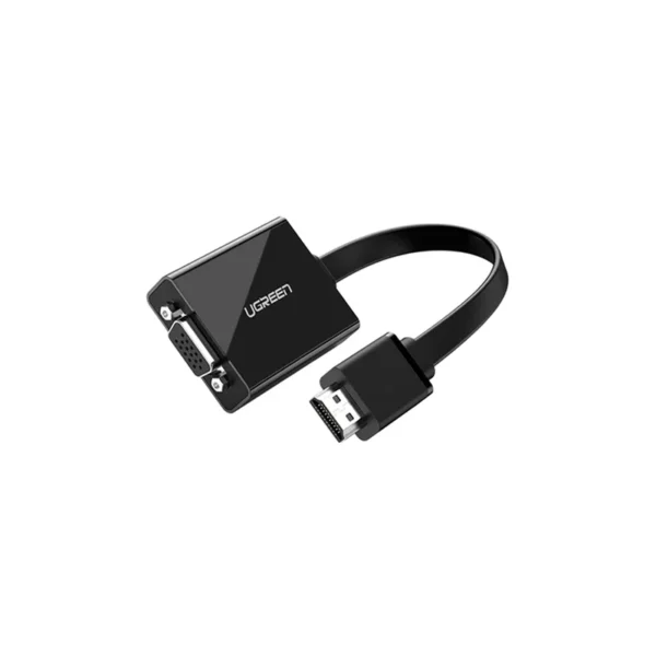 UGREEN 40248 HDMI To VGA+3.5mm Audio With Power Port Converter 25cm (Black, ABS Case) 1080P60Hz