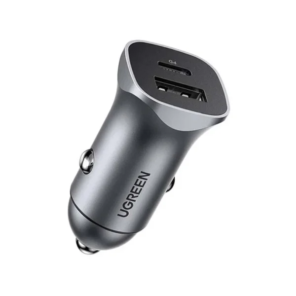 UGREEN 40858 Fast Car Charger 30W | 1xUSB-C 1xUSB-A PD+QC3.0 (Grey)
