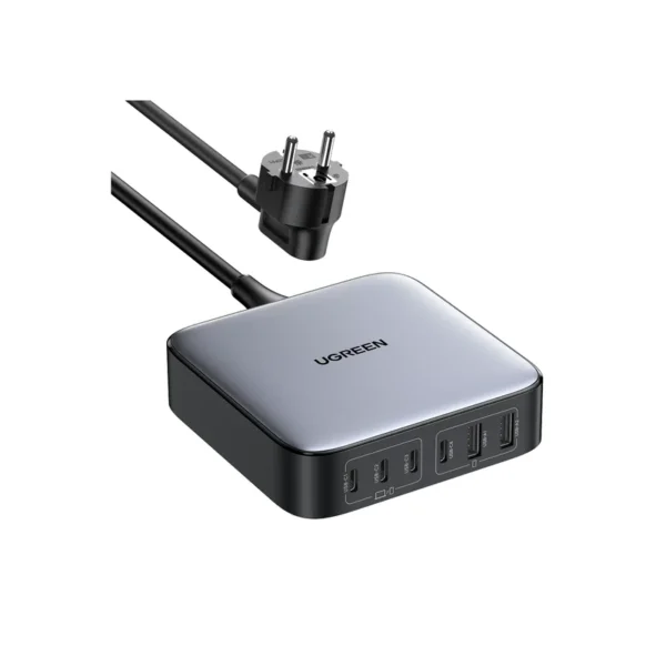 UGREEN 40914 200W GaN Desktop Charger 2*USB-A + 4*USB-C, 2m Cable (Black)