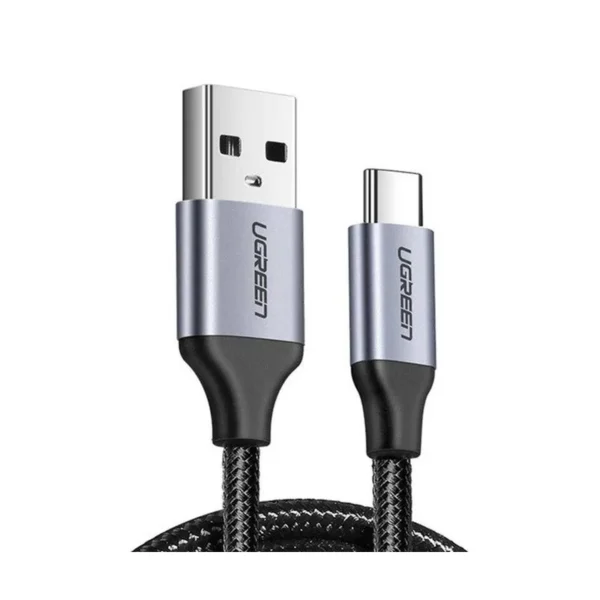UGREEN 60127 USB-C (M) - USB 2.0 A (M) Cable, 1.5 m, up to 480 Mbps, 18 W, black, aluminum body + nylon braiding