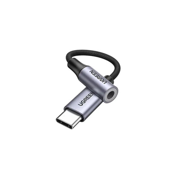 UGREEN 80154 USB-C Male to 3.5mm Female Cable With Chip 10cm (Black, Aluminum Shell with Braided)