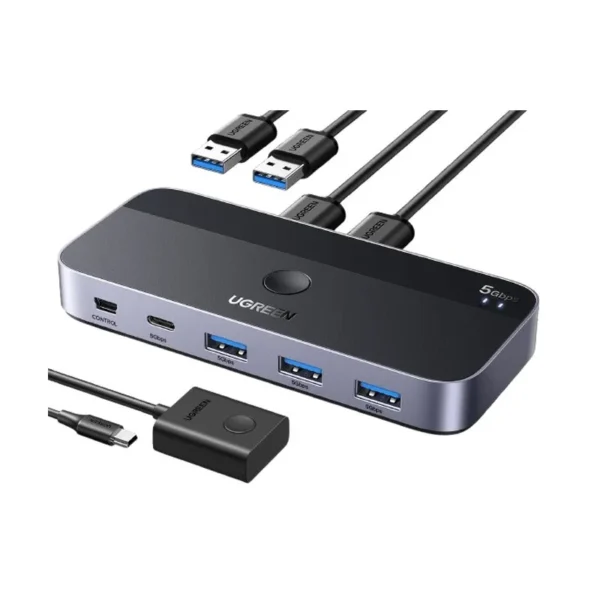 Ugreen USB 3.0 switch CM662, 2×4 outputs, black