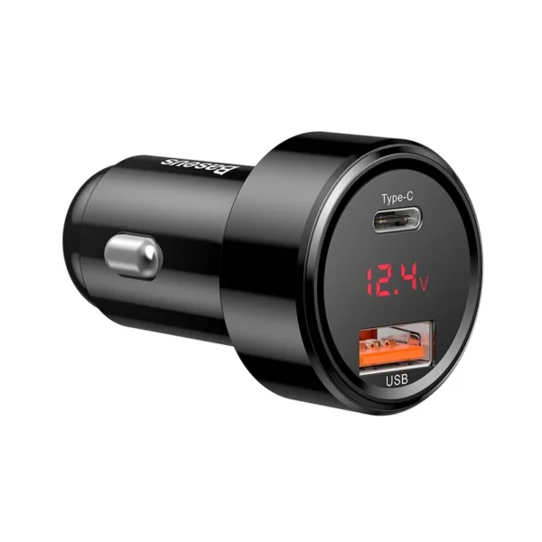 Baseus Magic Series Car charger 1x USB-A, 1x USB-C, PD 3.0, QC 4.0+ 45W Black