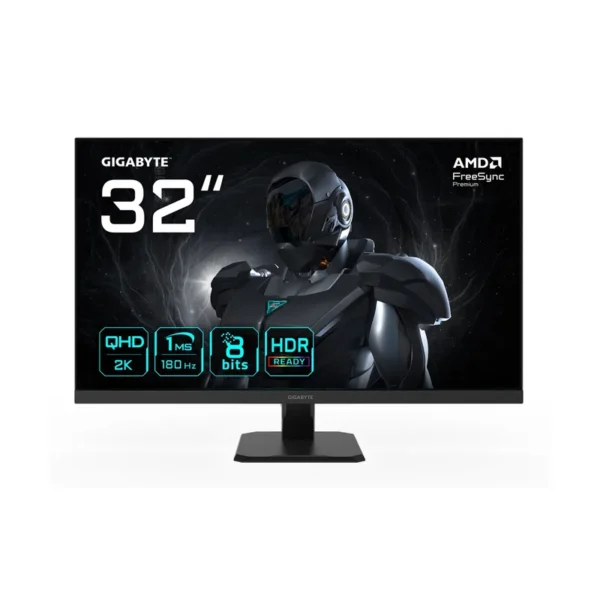 GIGABYTE GS32QA 32” QHD Gaming Monitor - 2560 x 1440, 180Hz, 1ms, 300 cd/m², FreeSync Premium, HDR Ready, HDMI 2.0, Displayport 1.4