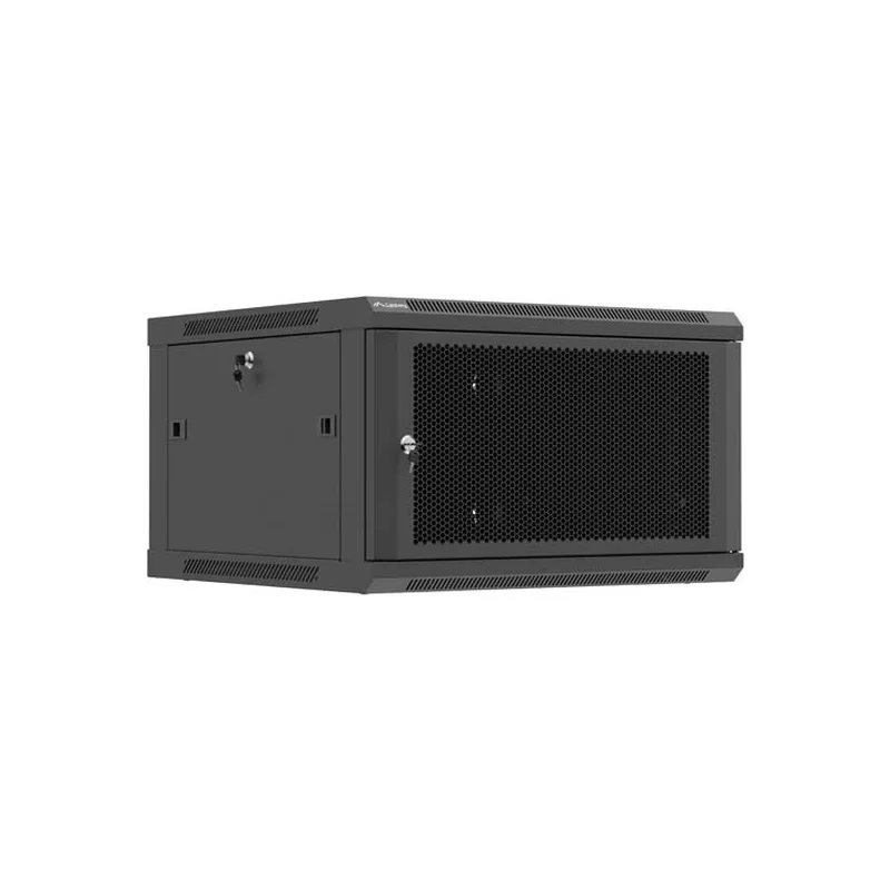 LANBERG WALL-MOUNTED INSTALLATION RACK CABINET 19" 6U 600X600 BLACK, PERFORATED DOOR (FLAT PACK)