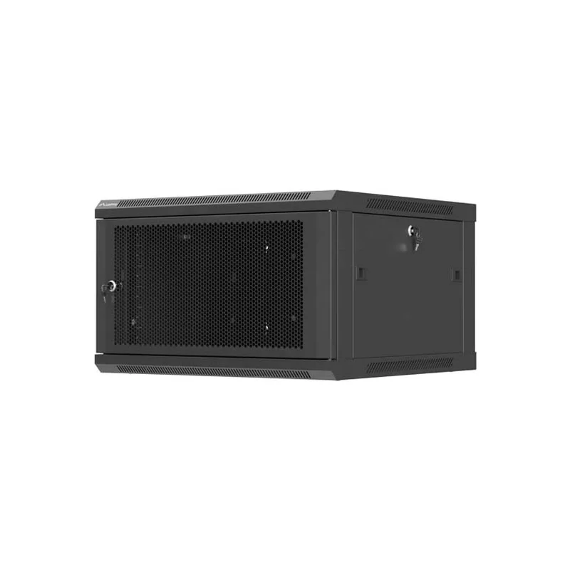 LANBERG WALL-MOUNTED INSTALLATION RACK CABINET 19" 6U 600X600 BLACK, PERFORATED DOOR (FLAT PACK)