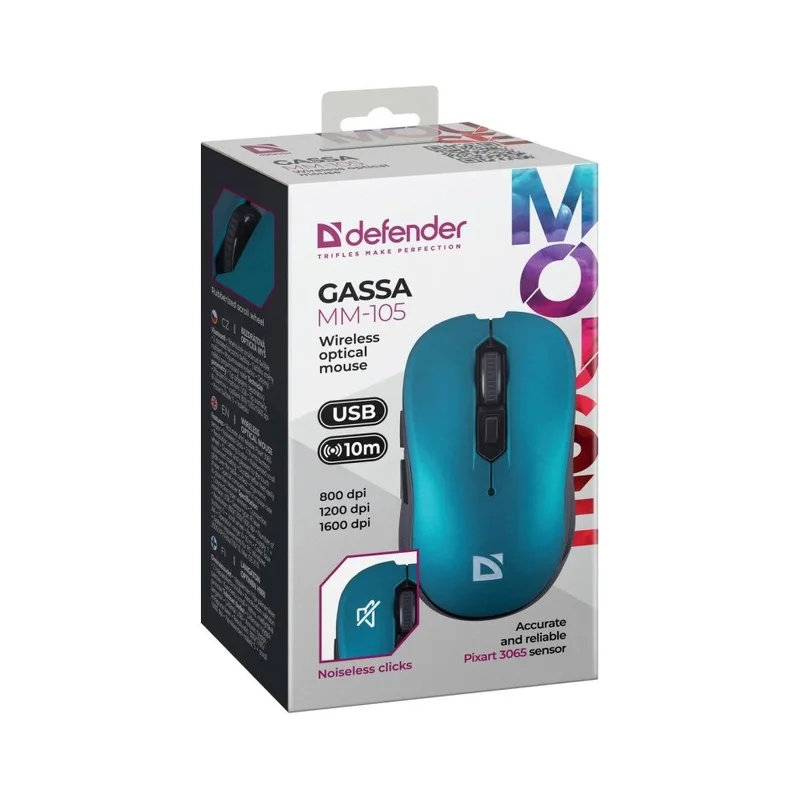 MOUSE DEFENDER GASSA MM-105 RF SILENT BLUE