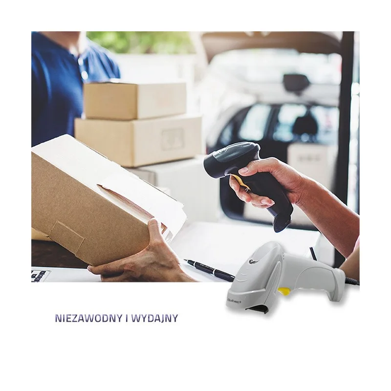 Qoltec 50877 Laser scanner 1D | USB | White
