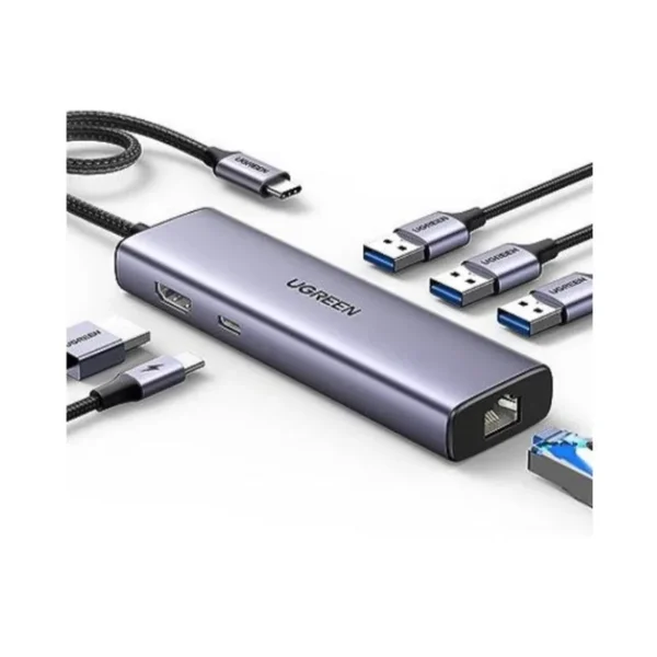 Ugreen 15598 interface hub USB 3.2 Gen 1 (3.1 Gen 1) Type-C 5000 Mbit/s Silver