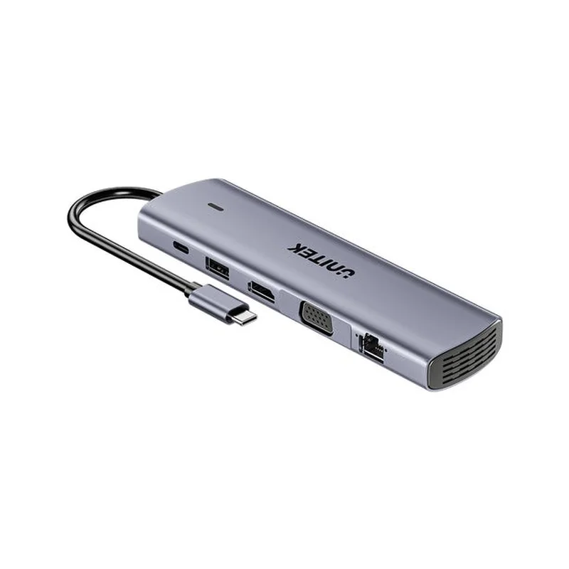 UNITEK D1113BGY01 interface hub 2 x USB 3.2 Gen 2 (3.1 Gen 2) Type-C 1000 Mbit/s Grey