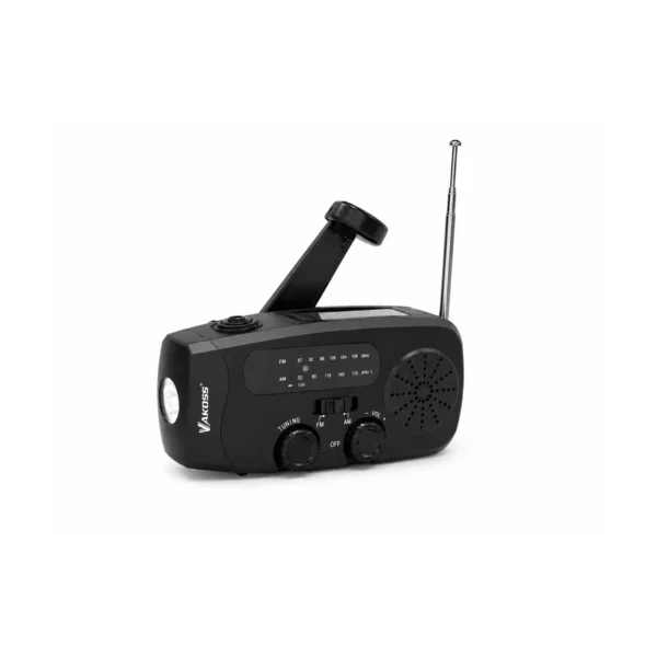 Vakoss FM-3660K FM/AM Emergency Radio with Dynamo / Flashlight / Power Bank / Solar Panel
